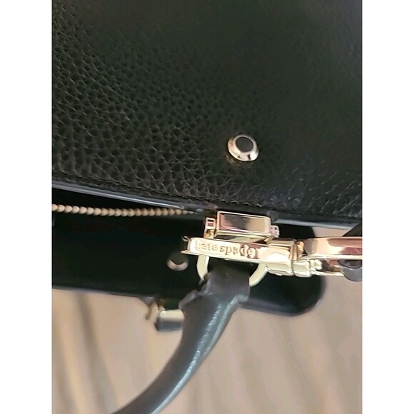 Kate Spade Leila Black Leather Medium Triple Compartment Satchel crossbody Bag - Picture 11 of 14